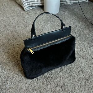 Elegant Black Fur Handbag